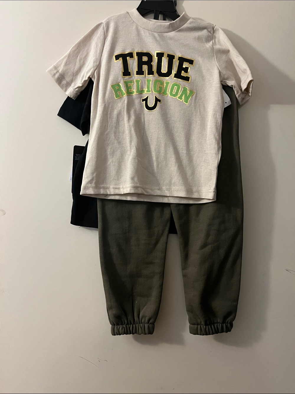 True Religion Kids Set - Two tees with Olive Joggers